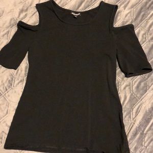 Black Express Cold Shoulder Top